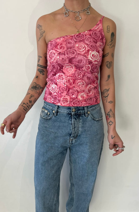 sequin rose top
